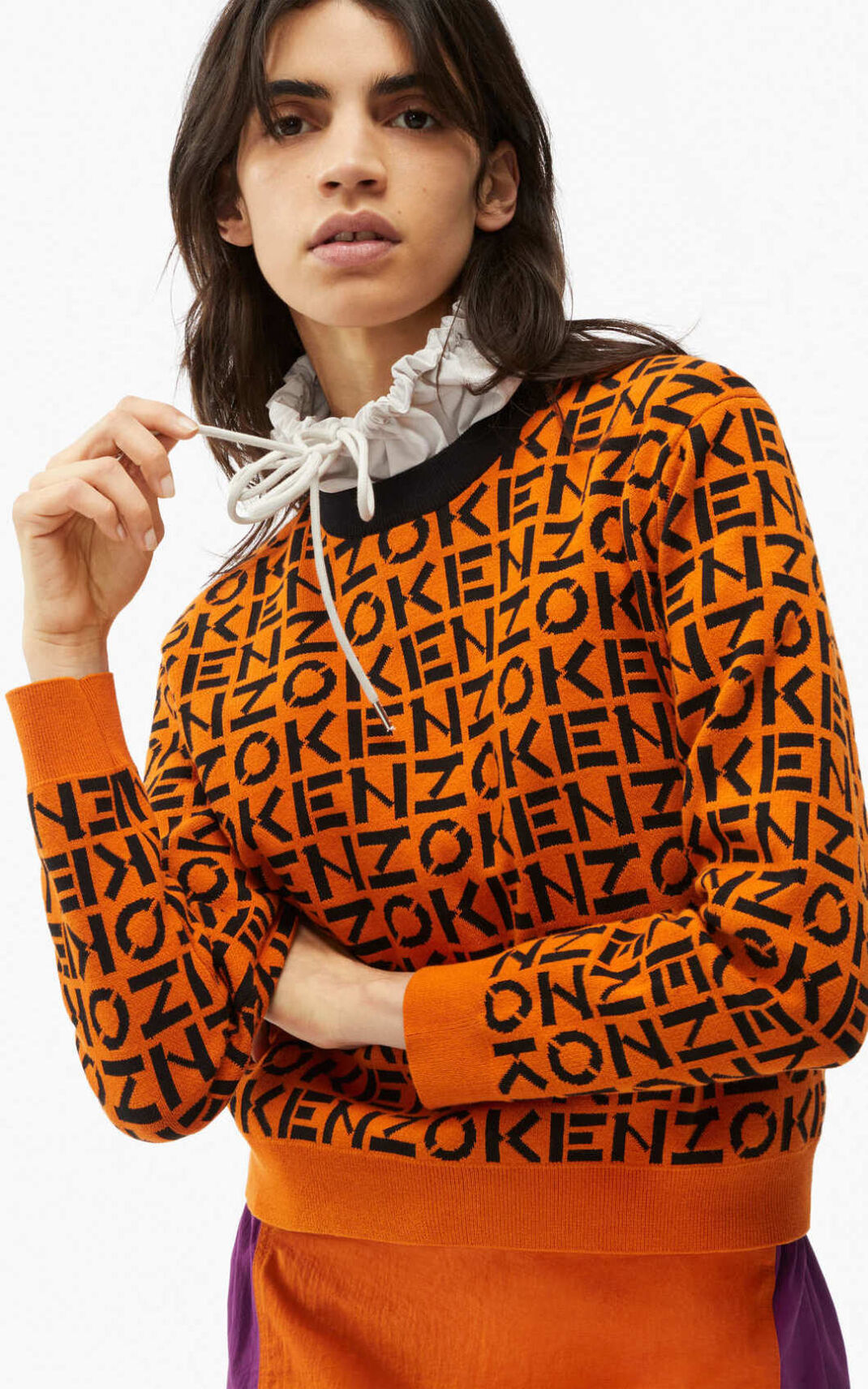 Suéter Kenzo Sport monogram Feminino - Laranja Escuro | 734EPCSXF